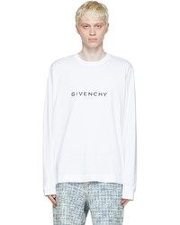 T-shirt manica lunga stampata bianca e nera di Givenchy