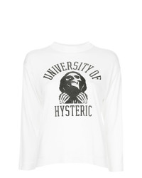 T-shirt manica lunga stampata bianca e nera di Hysteric Glamour