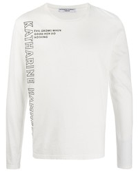 T-shirt manica lunga stampata bianca e nera di Katharine Hamnett London