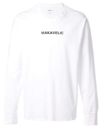 T-shirt manica lunga stampata bianca e nera di Makavelic