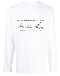 T-shirt manica lunga stampata bianca e nera di Martine Rose