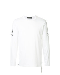 T-shirt manica lunga stampata bianca e nera di Mastermind World
