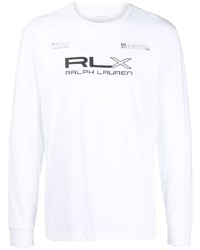 T-shirt manica lunga stampata bianca e nera di Polo Ralph Lauren