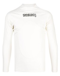 T-shirt manica lunga stampata bianca e nera di Sankuanz