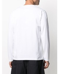 T-shirt manica lunga stampata bianca e nera di Maison Margiela