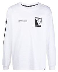 T-shirt manica lunga stampata bianca e nera di The North Face