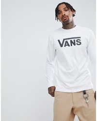 T-shirt manica lunga stampata bianca e nera di Vans