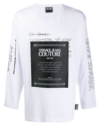 T-shirt manica lunga stampata bianca e nera di VERSACE JEANS COUTURE
