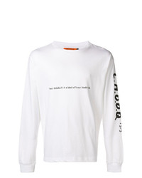 T-shirt manica lunga stampata bianca e nera di Vyner Articles