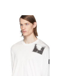 T-shirt manica lunga stampata bianca e nera di Julius