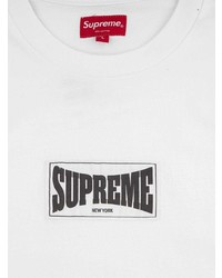 T-shirt manica lunga stampata bianca e nera di Supreme