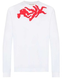 T-shirt manica lunga stampata bianca e rossa di 1017 Alyx 9Sm