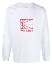 T-shirt manica lunga stampata bianca e rossa di PACCBET