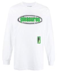 T-shirt manica lunga stampata bianca e verde di Pleasures