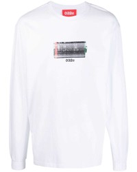 T-shirt manica lunga stampata bianca di 032c
