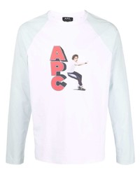 T-shirt manica lunga stampata bianca di A.P.C.