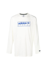 T-shirt manica lunga stampata bianca di adidas