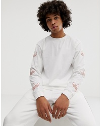 T-shirt manica lunga stampata bianca di adidas Originals