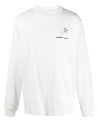 T-shirt manica lunga stampata bianca di Alexander Wang