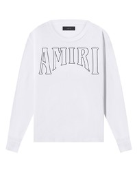 T-shirt manica lunga stampata bianca di Amiri