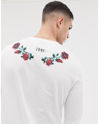 T-shirt manica lunga stampata bianca di ASOS DESIGN