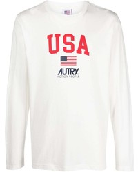 T-shirt manica lunga stampata bianca di AUTRY