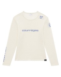 T-shirt manica lunga stampata bianca di Courrèges