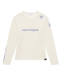 T-shirt manica lunga stampata bianca di Courrèges