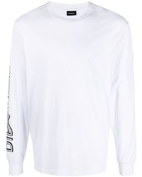 T-shirt manica lunga stampata bianca di Diesel