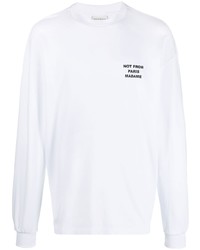 T-shirt manica lunga stampata bianca di Drôle De Monsieur