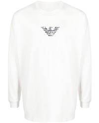 T-shirt manica lunga stampata bianca di Emporio Armani