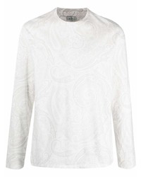 T-shirt manica lunga stampata bianca di Etro