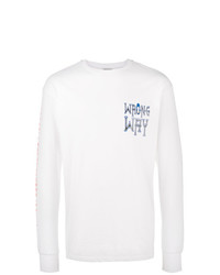 T-shirt manica lunga stampata bianca di Ex Infinitas