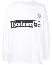 T-shirt manica lunga stampata bianca di Facetasm