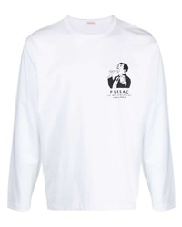 T-shirt manica lunga stampata bianca di FURSAC
