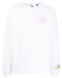 T-shirt manica lunga stampata bianca di Gcds