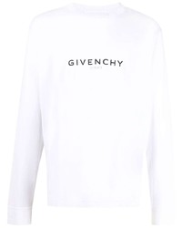 T-shirt manica lunga stampata bianca di Givenchy
