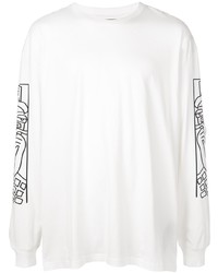 T-shirt manica lunga stampata bianca di Haculla