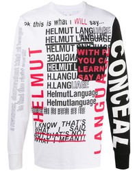 T-shirt manica lunga stampata bianca di Helmut Lang