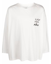 T-shirt manica lunga stampata bianca di Henrik Vibskov