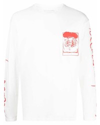 T-shirt manica lunga stampata bianca di Henrik Vibskov