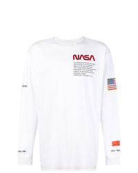 T-shirt manica lunga stampata bianca di Heron Preston