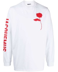 T-shirt manica lunga stampata bianca di Jacquemus