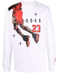 T-shirt manica lunga stampata bianca di Jordan