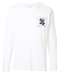 T-shirt manica lunga stampata bianca di Kent & Curwen