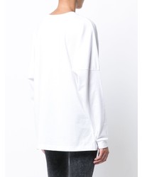 T-shirt manica lunga stampata bianca di R13