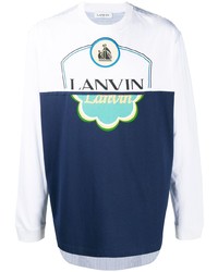 T-shirt manica lunga stampata bianca di Lanvin