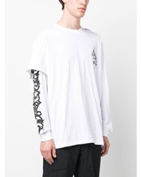 T-shirt manica lunga stampata bianca di ACRONYM