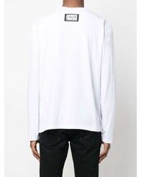 T-shirt manica lunga stampata bianca di Just Cavalli