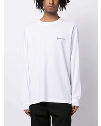 T-shirt manica lunga stampata bianca di FIVE CM